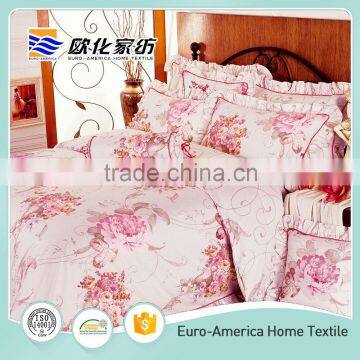 China Style 100% Cotton Big Flower Bridal Bedding Set