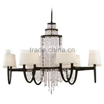 Vintage Pendant Lighting Large Wrought Iron Chandelier Antique Black Crystal Chandelier Industrial Chandeliers for Sale photo-2