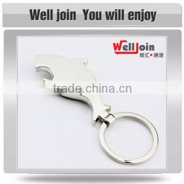 Wholesale shark shape metal compass key chains key ring