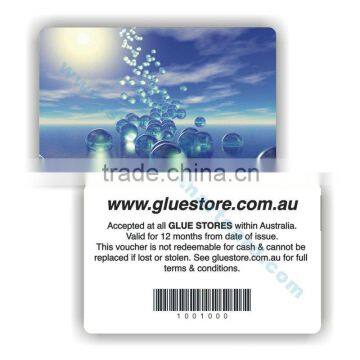 PVC credit card size with barcode