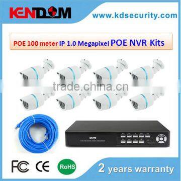 POE 100meter 8CH POE CCTV wireless Kit H.264 NVR HD 720P Camera IP new products for 2015