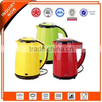 1.8L 360 degree rotating cordless ss electric kettle with colorful body