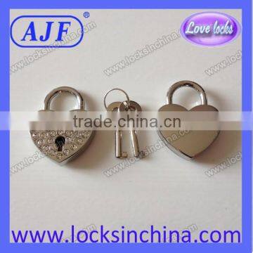 Cute Heart Silver Rhinestone Padlock photo-3