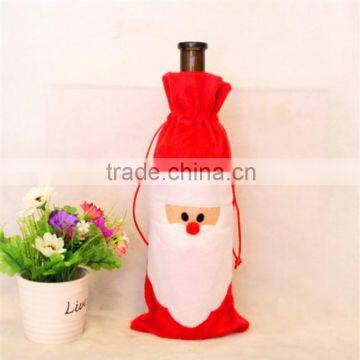 2016 Alibaba new design Christmas Santa Claus suit wine bottle bag