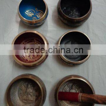 brass tibetan singing bowls new coloured 10 kgs lot mixed