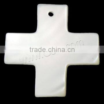 White Cross Natural Freshwater Shell Pendants