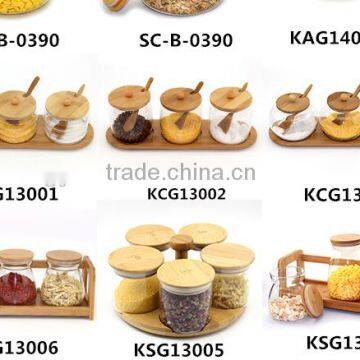 High Quality Nice Design Glass Jar Cooking Pot With Spoon