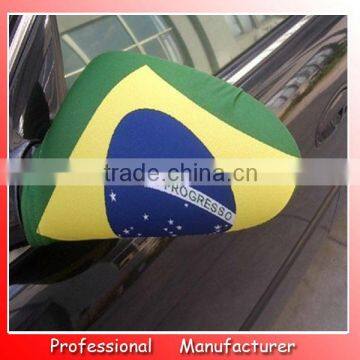 28*30cm high quality spandex Brazil car mirror cover,flag mirror cover