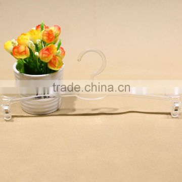 Clear plastic lingerie hanger for bar display