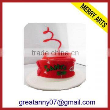 Wholesale new style christmas decoration santa's red spring christmas hat for sale