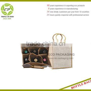 Eco-friendly 6 Wine Bottle Jute Bag