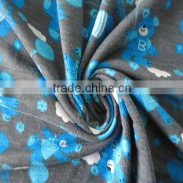 96% Poly spun 4% spandex Cartoon design knitted fabric