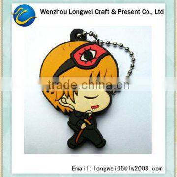 cartoon character boy shaped pvc rubber keychain/lego keychain