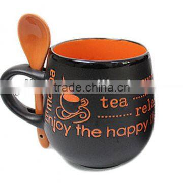 High quality factroy direct sale mug with spoon stoneware