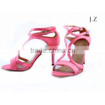 os05 latest design open toe slim high heel sandals with buckle sandals type thin straps sandals for girls