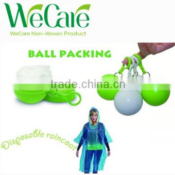 Promotional Plastic ball raincoat/rain poncho