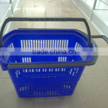 rolling plastic trolley basket