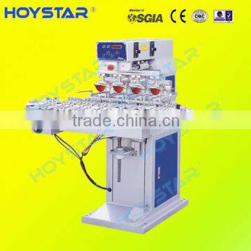 semi-automatic pneumatic 4-Color Conveyor Belt pen pad printing machine with open ink tray