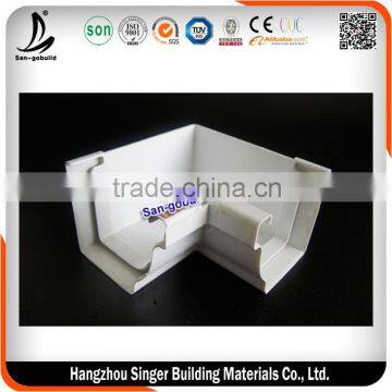 Inside Corner 90 Degree Rain Gutter, White Color Rain Downspout For Roof Drainage System