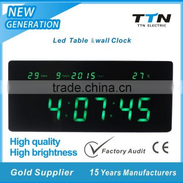 green color led number clock