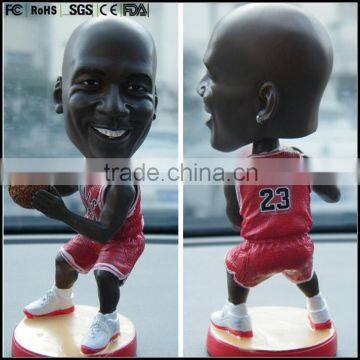 custom plastic pvc basketball pop bobble head, custom design pvc human design shaking head