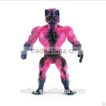 resin monster, 4 inch resin monster sculpture with pink black body,sharp teeth monster resin sculpture