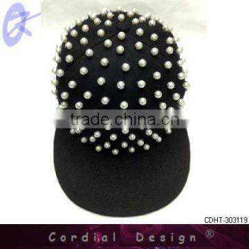 2013 cotton fitted spike stud rivet vogue pearl rivet hat