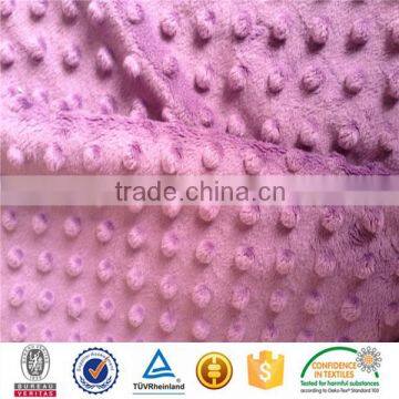 2016 fashion design SGS checked skin-friendly print knitted minky dot fabric