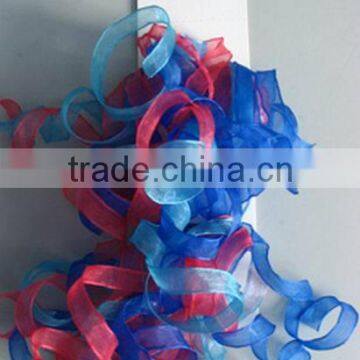 HOT SALE ! Multi-Colors Organza Mesh Woven Ribbon Curly Bow, Organdy Gift rolling Bow