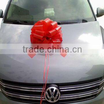 HOT SALE! 16" Glossy Red Jumbo Indoor / Outdoor POM POM Pull Bow, Wedding Bow, Car Bow, Holiday Decorations, Party Decorations