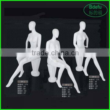 Female mannequin / sitting mannequin/ cheap display mannequin