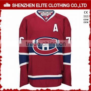 2017 custom embroidered christmas hockey jersey red