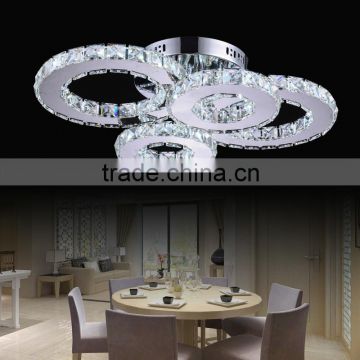 4 Lights Contemporary LED Crystal Lamp K9 Crystal Cheap Ceiling Lamp for Living Room