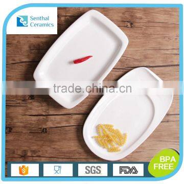 Wholesales cheap porcelain white Rectangular cookware plate for home and restaurant