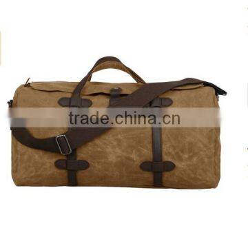 Waterproof Waxed Canvas Travel Bag With Leather Trim                        
                                                Quality Choice