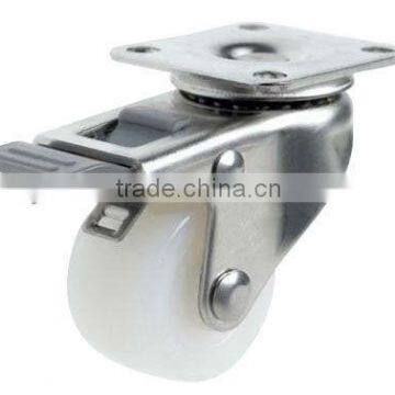 STAINLESS NYLON 6 CASTER - PLATE BRAKE (GS-5998H-03)