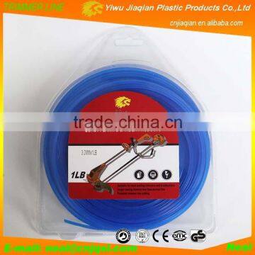 Garden Tools Parts 3.0mmX1LB Hexagon Shape Blue Colored Grass Cutter Line Nylon Grass Trimmer Line With Donuts Blister Quality Choice