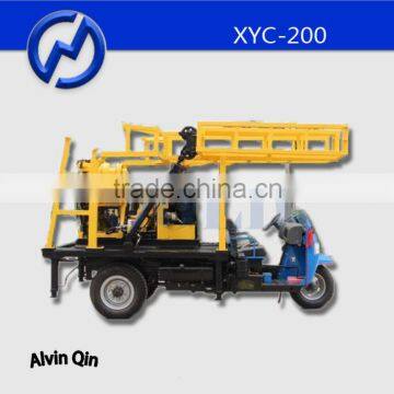 XYC-200 muntipurpose three wheel trailer mounted hydraulic spindle core bore drilling machine