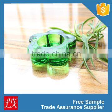 colorful green flower shaped candle holder