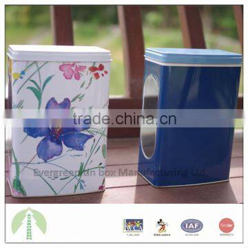 Evergreen Tin Box 12.35*8.00*18.65 cm Round Head Rectangle With Lift-off Lid and PVC Window photo-2