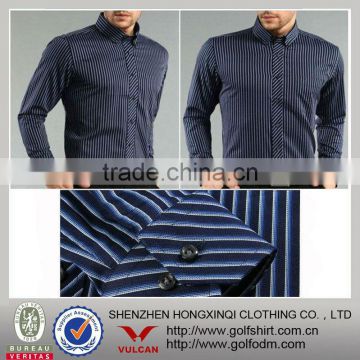 100 cotton men business shirts with fashion design blue stripe