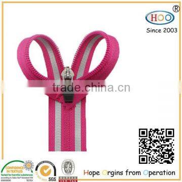 7#Nylon reserved reflective close end nylon zipper