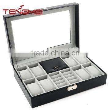 Leather Jewelry Box Watch Organizer, Watch Box With Jewelry Display photo-5