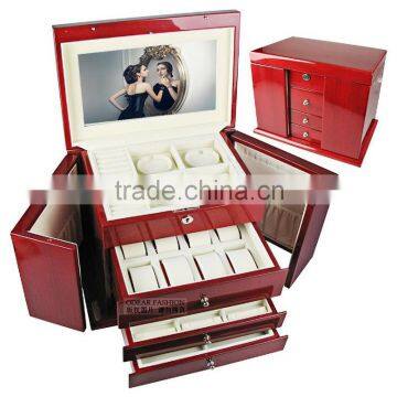 amusing wooden video jewellery box with doors