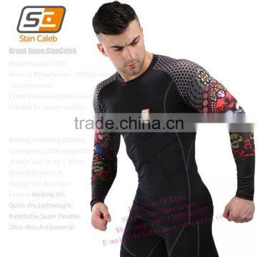 Mens weightlifting underwear shirts tights Base under layer sports skin Top