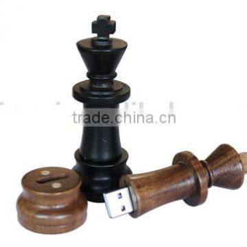 International Chess Shape Wooden Usb
