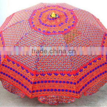 Garden Patio Sun Umbrella Parasol Boho Bohemian Parasol Traditional Indian Embroidered parasol umbrella