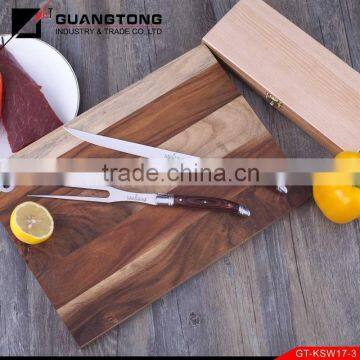 Laguiole Decorate Bee color wood handle meat knife and fork