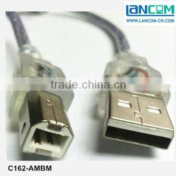 Gold plated transparent USB 2.0 Cable AM to BM