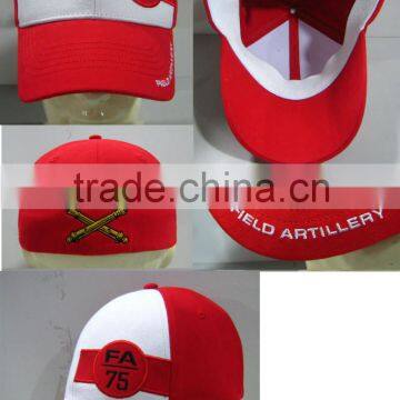red and white color embroidery cheap cap